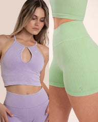 Harley Hotpant Set - Orchid & Cider Green