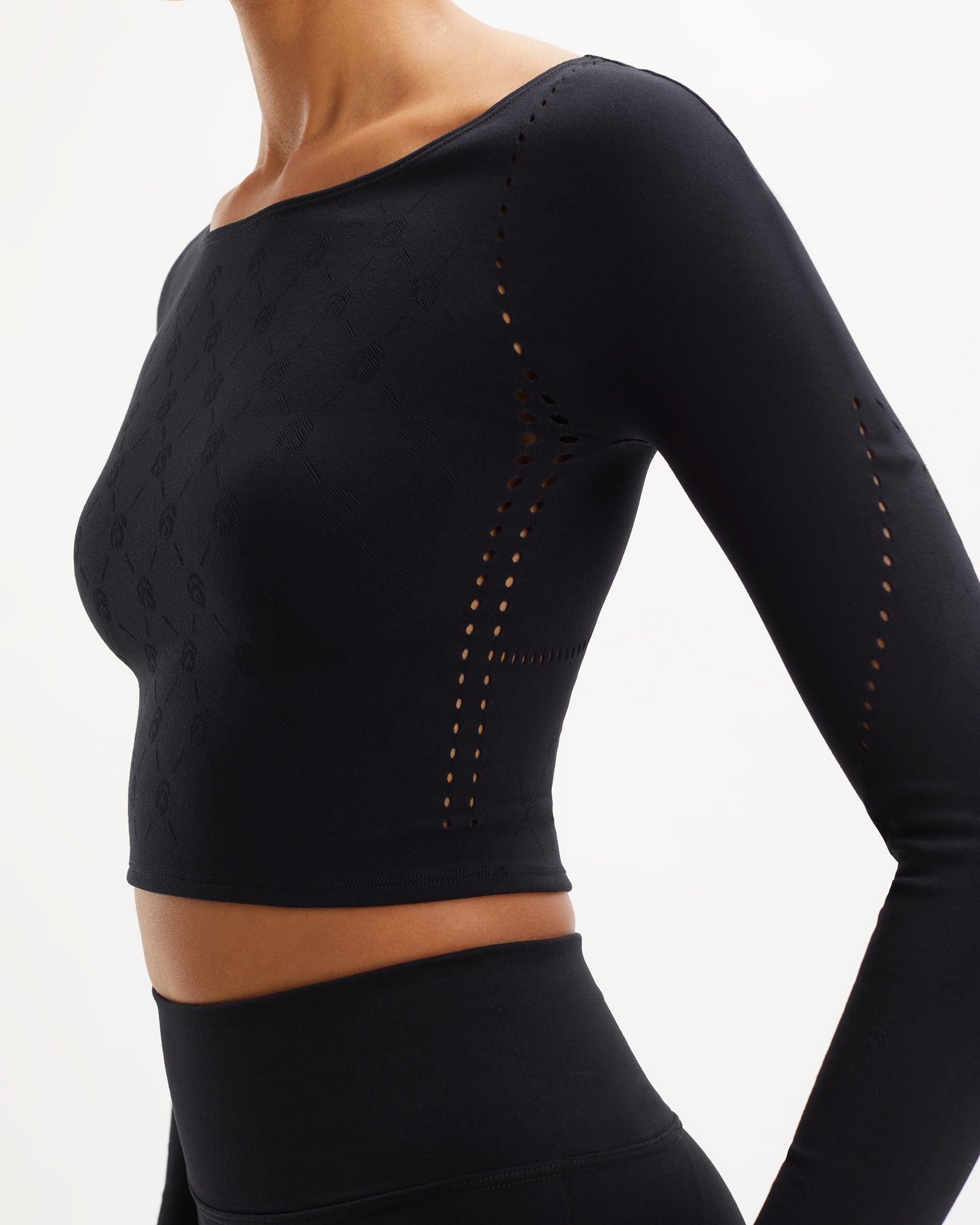 Noelle Warp Knit Longsleeve Set - Black
