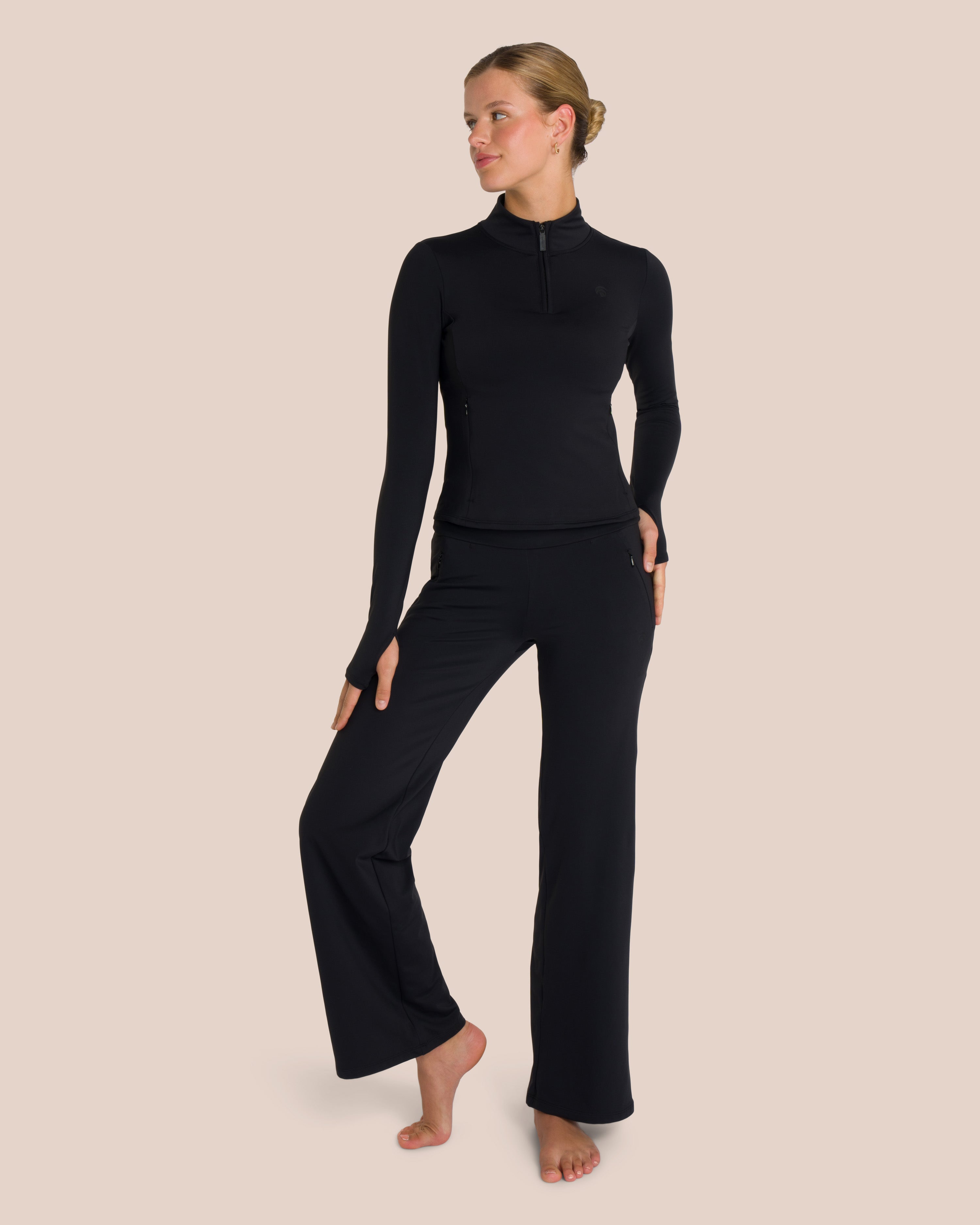 Florence Layer Straight Leg Set Petite - Black